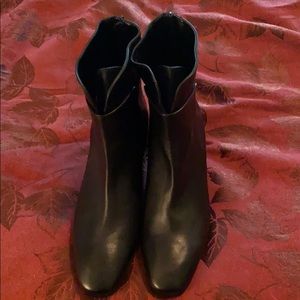 Black leather Booties